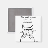 Les Chats Sont Debout Toute La Nuit - Drôle Aimant (Recto/Verso)