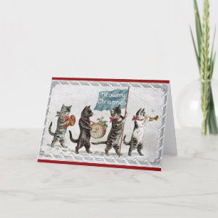 Les Chats Sur La Carte De Noël De Parade