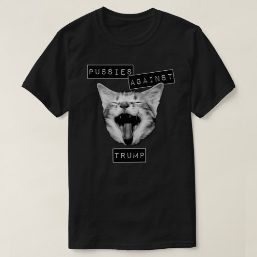 Les chattes contre Trump Grey Fitting T-Shirt (Design devant)