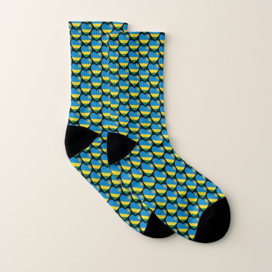 Les chaussures de coeurs du drapeau rwandais (Paire)