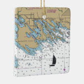 Les Cheneaux Islands MI Chart Keramisch Ornament (Rechts)