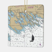 Les Cheneaux Islands MI Chart Keramisch Ornament (Links)