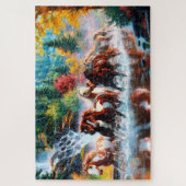 Les chevaux galopant dans la forêt Jigsaw Puzzle (Vertical)