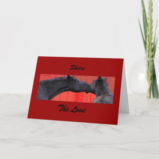 Les chevaux partagent la carte d'amour (Devant)