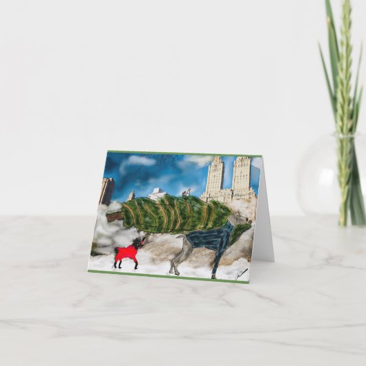 Les chiens de carte de voeux de vacances (Devant)