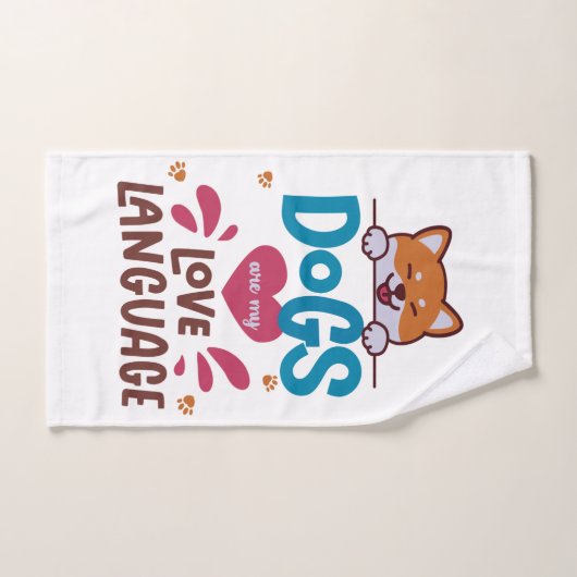 Les Chiens Sont Ma Langue D'Amour (Serviette à main)