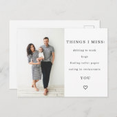 Les choses qui me manquent Carte postale de quaran (Devant / Derrière)