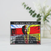 Les choses stupides Trump a dit Carte postale Souv (Debout devant)