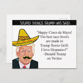 Les choses stupides Trump a dit Carte postale Souv (Devant / Derrière)