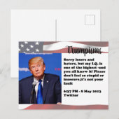 Les choses stupides Trump a dit Carte postale Souv (Devant / Derrière)