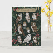 Les Chouettes trouvées dans la Carte de voeux Alas (Fleur jaune)