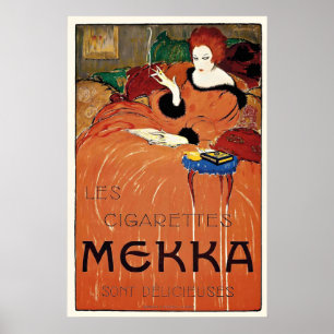 Les Cigarettes Mekka Charles Loupot Retro Vintage Poster