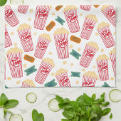Les cinéphiles popcorn motif serviette de cuisine (Plié)