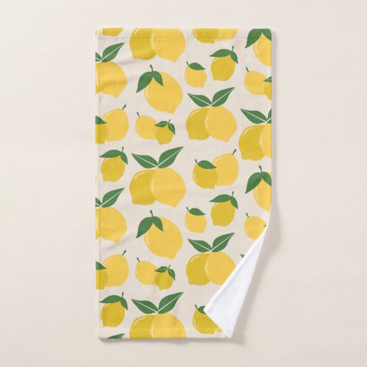 Les Citrons 01 Retro Lemon Abstraits citrons (Serviette à main)