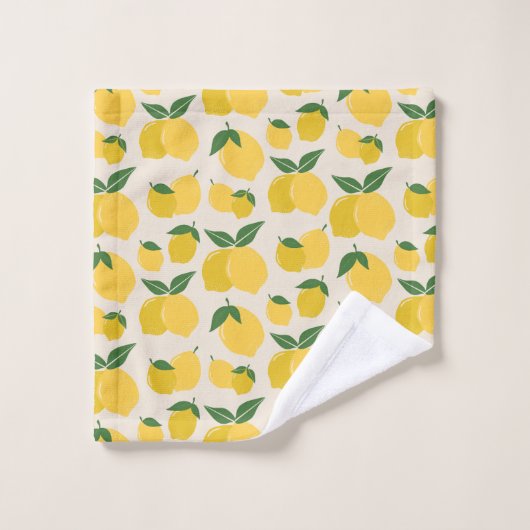 Les Citrons 01 Retro Lemon Abstraits citrons (Gant de toilette)