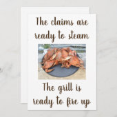 ***LES CLAMES SONT PRÊTS À LA VAPEUR*** INVITATION (Devant / Derrière)