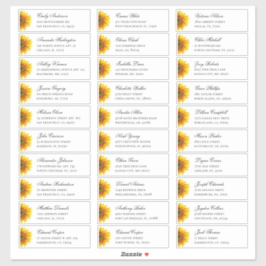 Les clients du Sunflower s'adressent. Étiquettes m (Feuille)