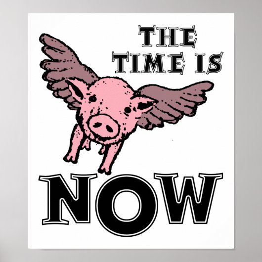 Les Cochons Volent Maintenant Affiche Drôle (Devant)