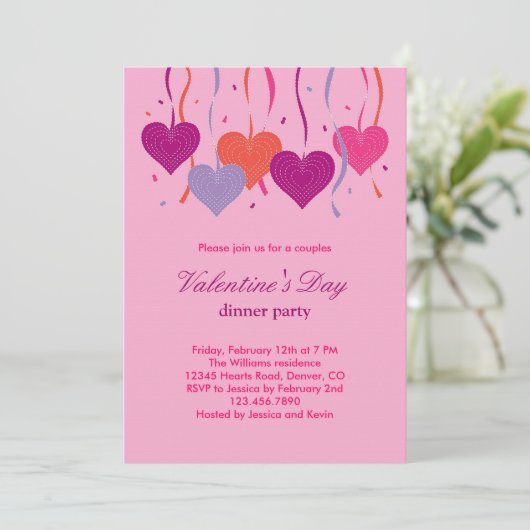 Les coeurs à cordes Invitation de la Saint Valenti (Debout devant)