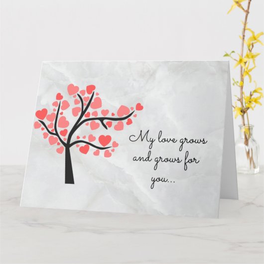 LES COEURS DANS UNE CARTE D'ARBRE (Fleur jaune)