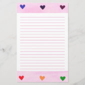 Les coeurs d'arc-en-ciel ont rayé la papeterie (Devant)