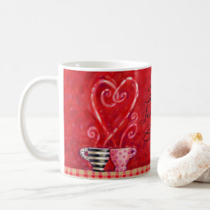 Les coeurs de tasses de café de Valentine citent