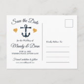 Les coeurs d'or d'ancre bleue sauvent la carte (Dos)