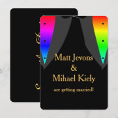 Les cœurs enflammés de fierté Mariage gay Carte de (Devant / Derrière)