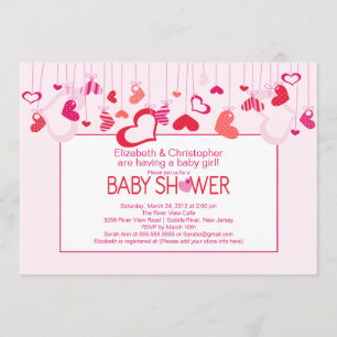Les Coeurs modernes Invitation Baby shower des cou