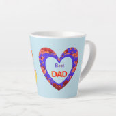 Les Coeurs Poussent. Texte MEILLEUR DAD Latte Mug (Angle droit)