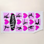 LES COEURS ROSES PERSONNALISÉES LA SERVIETTE DE PL (Devant)