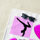 LES COEURS ROSES PERSONNALISÉES LA SERVIETTE DE PL (En situation)