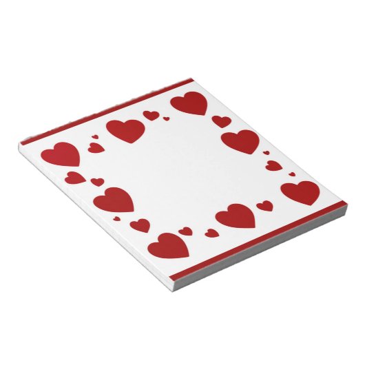 Les coeurs rouges aiment les gros blocs-notes (Incliné)