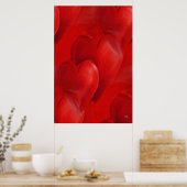Les Coeurs rouges sur les affiches en toile (Cuisine)