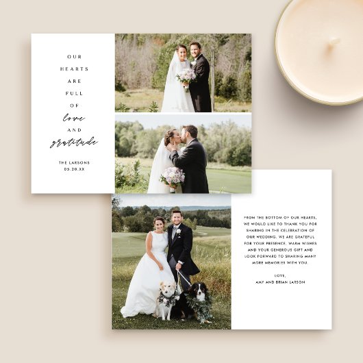 Les coeurs sont un Carte de remerciements Mariage