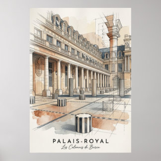 Les Colonnes de Buren Paris | Affiche d'Art