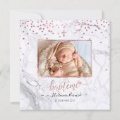 Les confettis d'or rose Faire-part de Baptême (Devant)