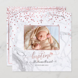 Les confettis d'or rose Faire-part de Baptême