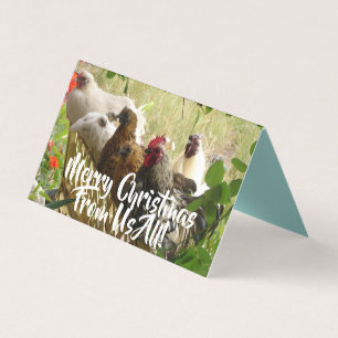 Les coqs de poulet Joyeux de nous Carte de Noël se