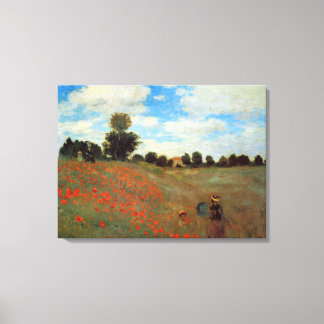Les Coquelicots van Claude Monet Canvas Afdruk