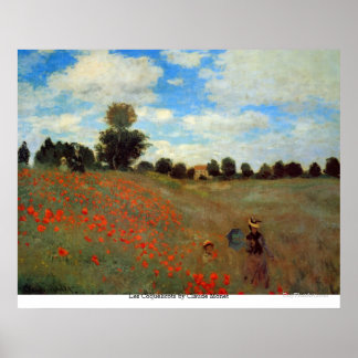Les Coquelicots van Claude Monet Poster