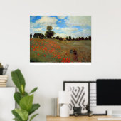 Les Coquelicots van Claude Monet Poster (Thuiskantoor)