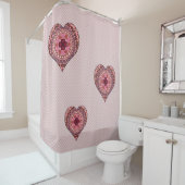 Les couches du rideau de douche de coeur (En situation)
