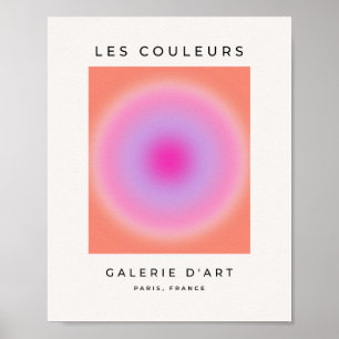 Les Couleurs 01 Sinaasappel en roze gradiënt aura Poster