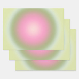 Les Couleurs 07 Gradient roze en groene aura Inpakpapier Vel