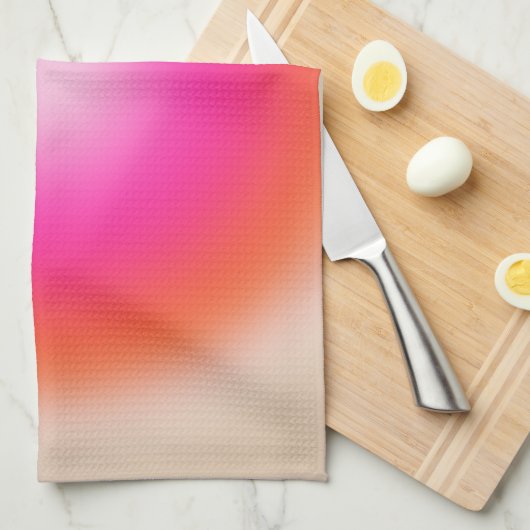 Les Couleurs 12 Sinaasappel en roze gradiënt Theedoek (Quarter Fold)