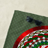 Les couleurs de la serviette de plage de Noël (En situation)