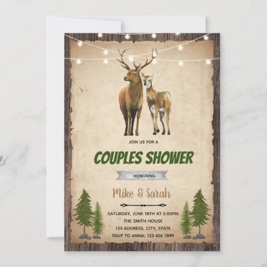 Les couples de cerfs invitation à la fête (Devant)