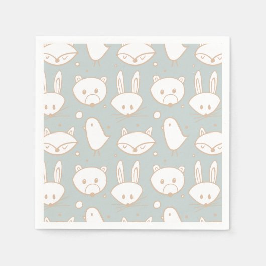 Les créatures boisées | Serviettes en Papier (Devant)