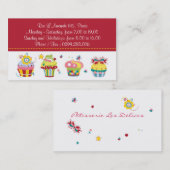 Les Cupcakes - Cartes de visite de boulangerie (Devant / Derrière)